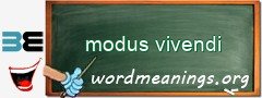 WordMeaning blackboard for modus vivendi